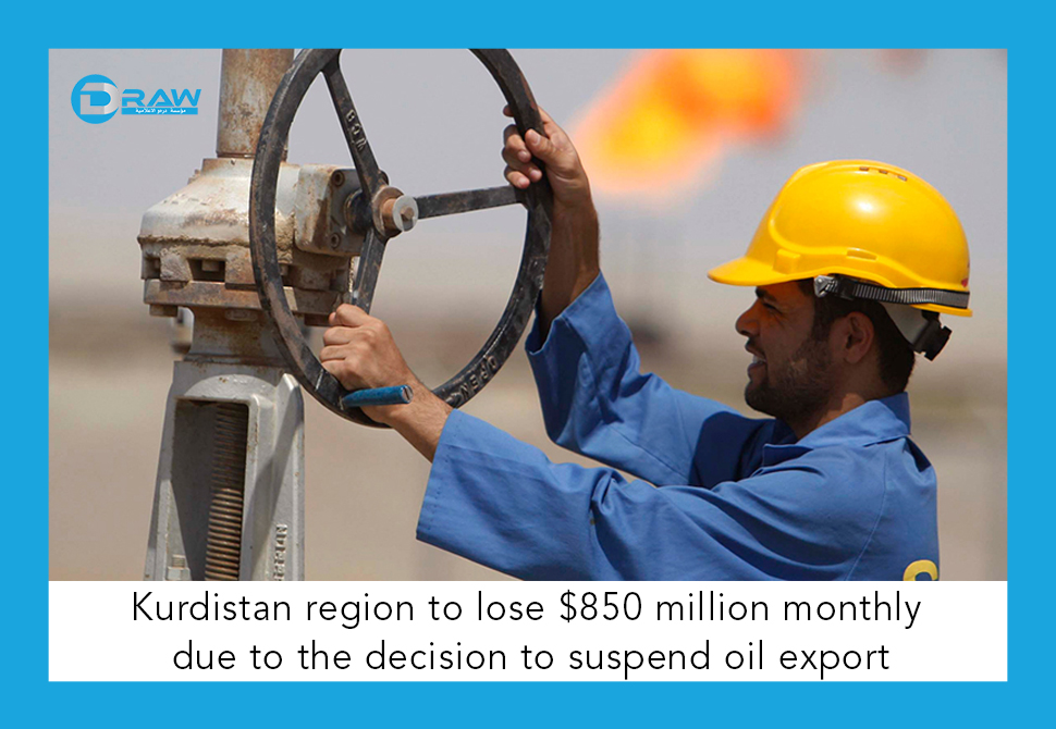 DrawMedia.net / Kurdistan region to lose $850 million monthly due to the decision to suspend oil export