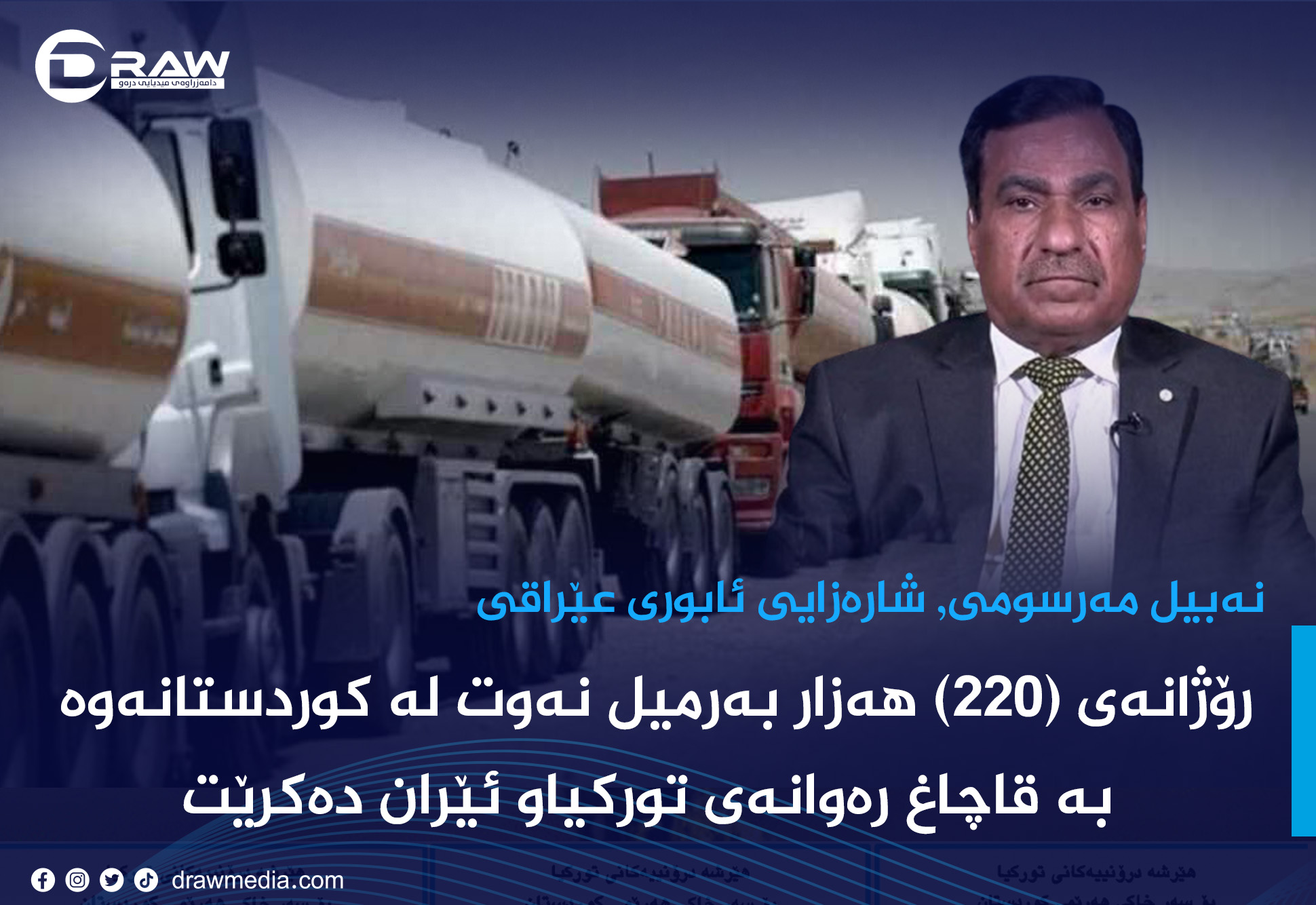 رۆژانەی (220) هەزار بەرمیل نەوت بە قاچاغ رەوانەی توركیاو ئێران دەكرێت