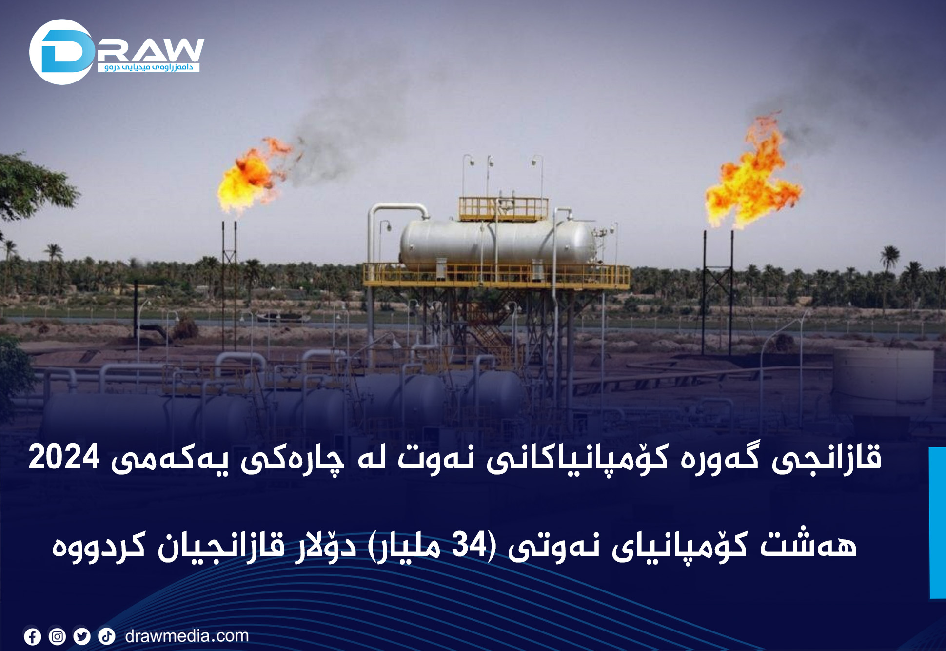 قازانجی گەورە کۆمپانیاکانی نەوت لە چارەکی یەکەمی 2024
