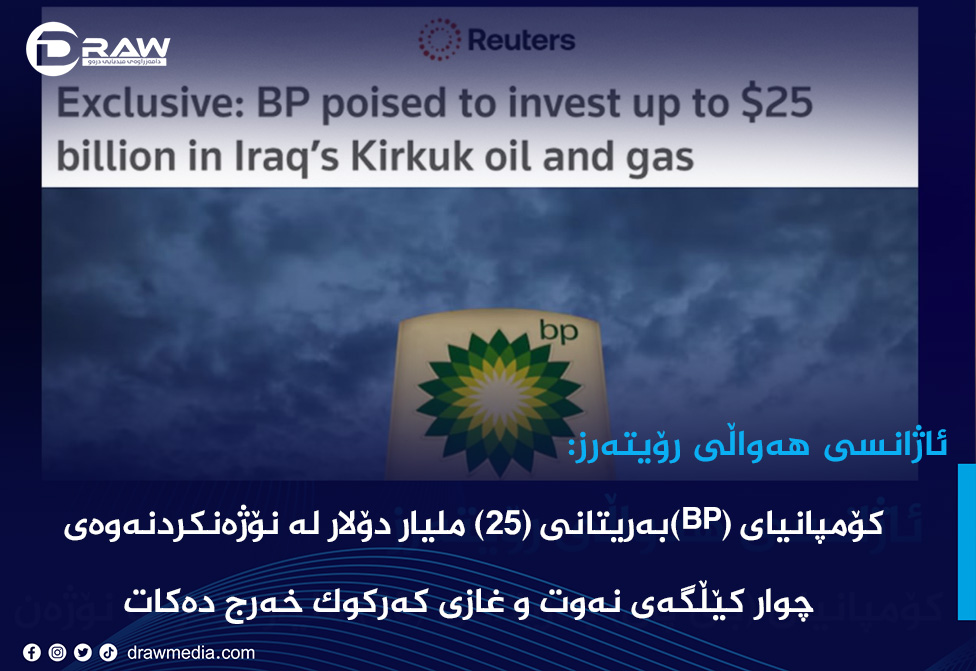 (BP)ی بەریتانی نۆژەنکردنەوە لە چوار کێڵگەی نەوت و غازی کەرکوک دەكات