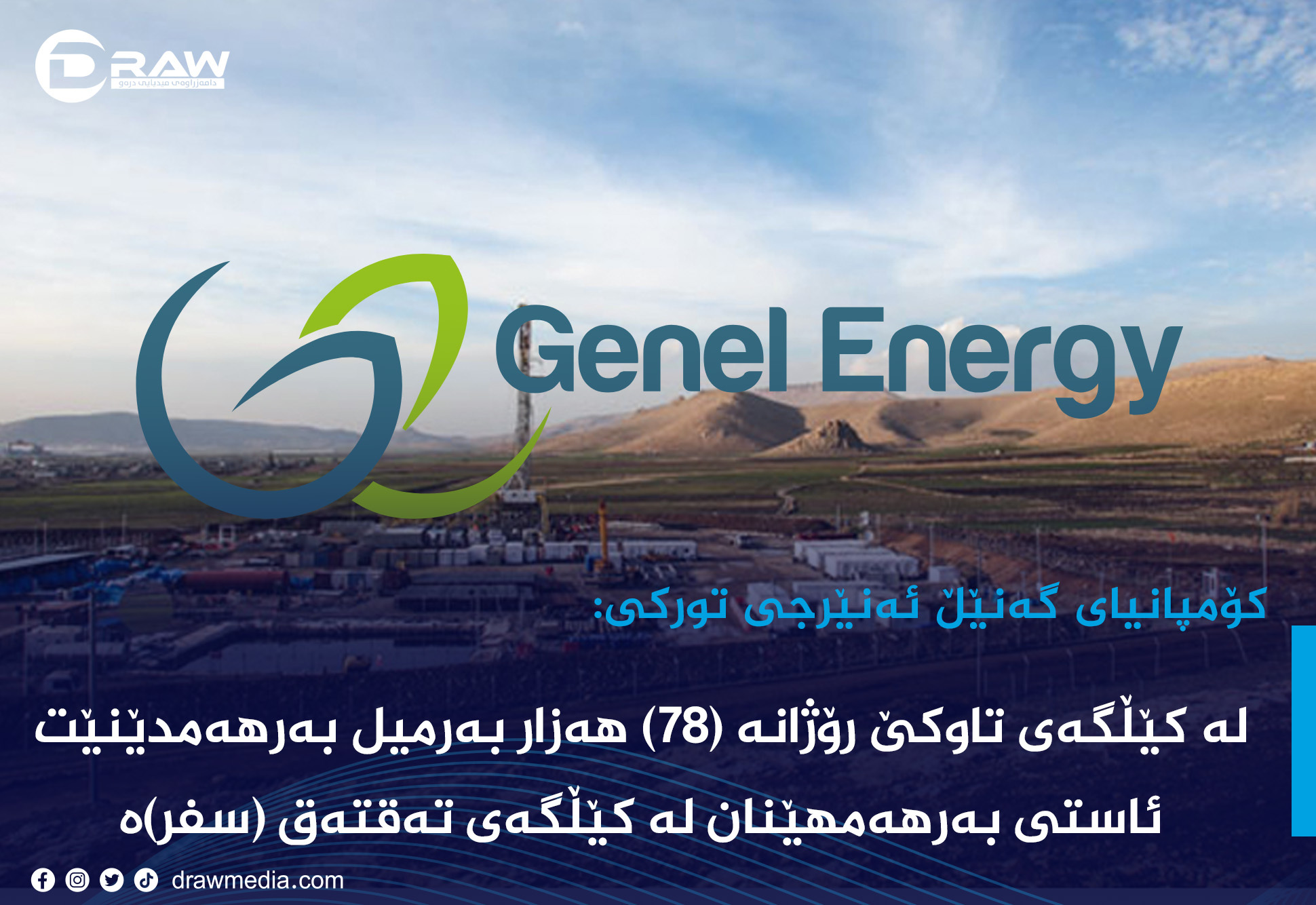 داهاتی كۆمپانیای گه&zwnj;نێڵ ئەنێرجی تورکی (74) ملیۆن دۆلار بووە
